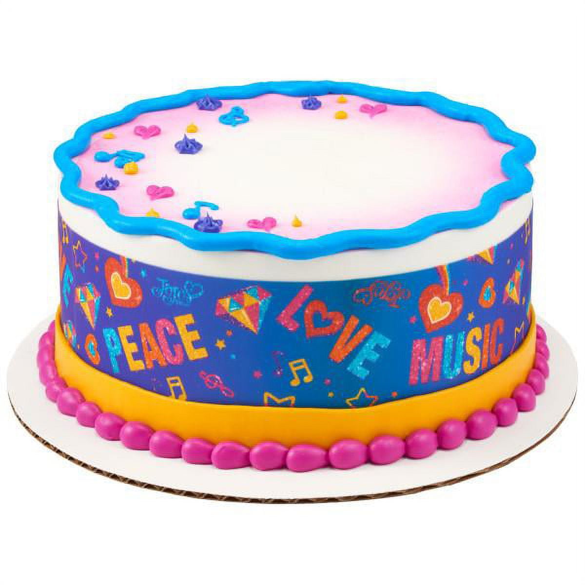 JoJo Siwa Love, Music, Peace Edible Cake Topper Image Strips