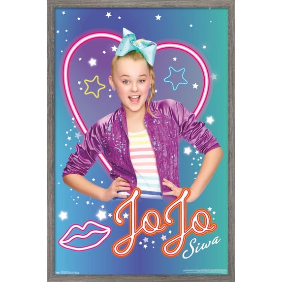 JoJo Siwa - Neon Wall Poster, 14.725" x 22.375", Framed