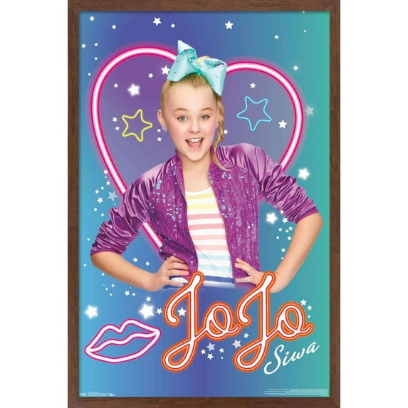 JoJo Siwa - Neon Wall Poster, 14.725" x 22.375", Framed