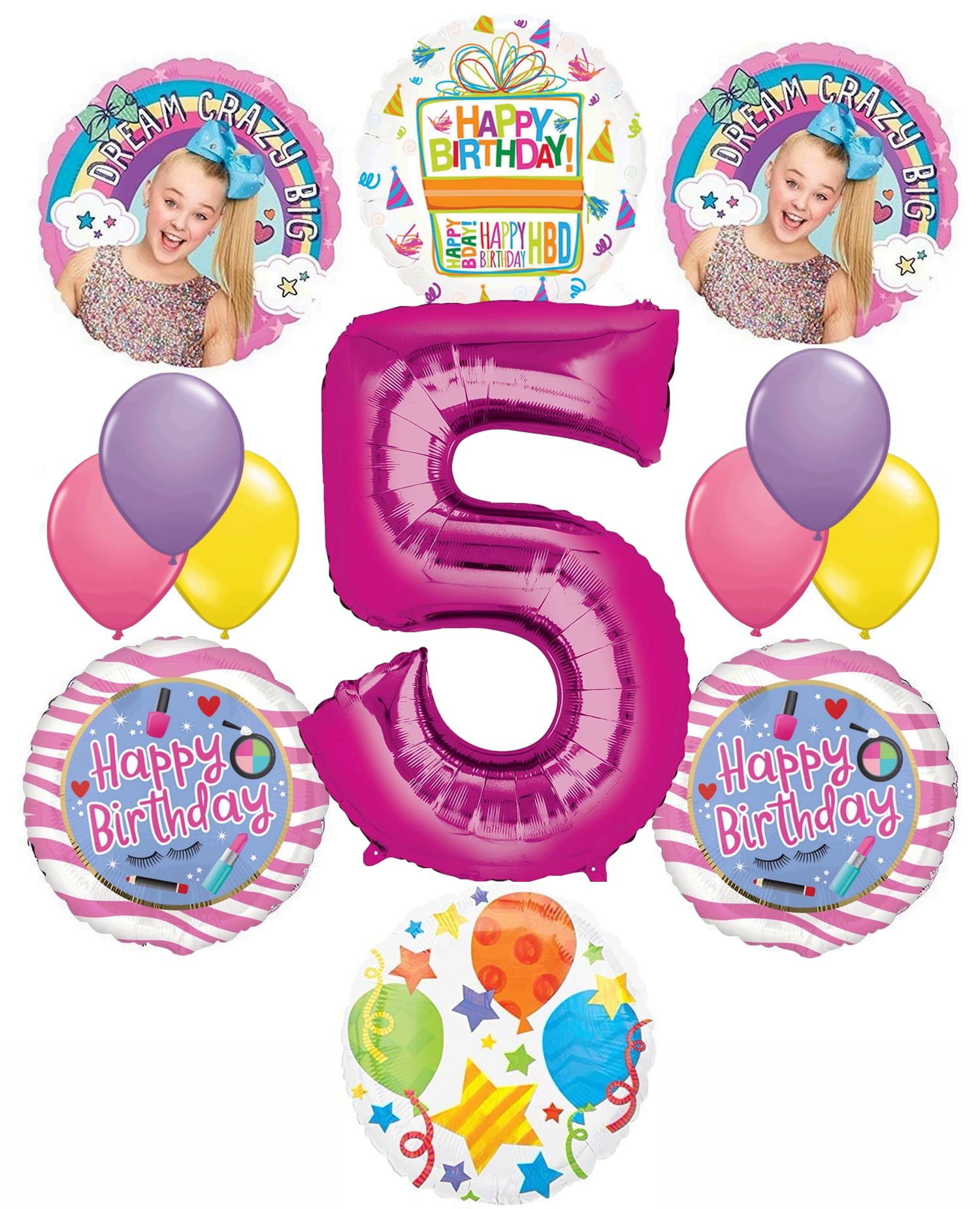 JoJo Siwa Party Supplies 5th Birthday Balloon Bouquet Decorations Dream Crazy Big Celebration
