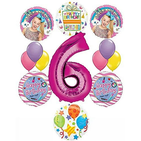JoJo Siwa Party Supplies 6th Birthday Balloon Bouquet Decorations Dream Crazy Big Celebration