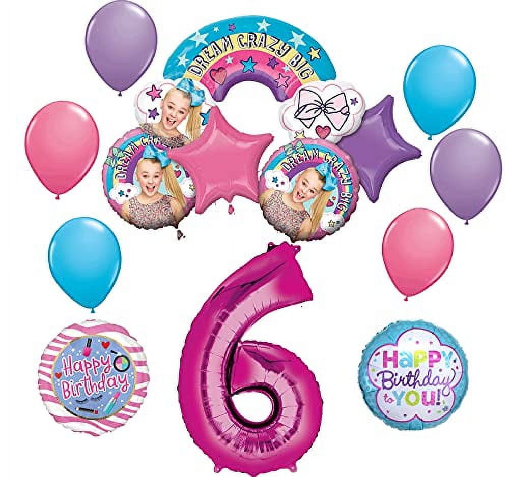 JoJo Siwa Party Supplies 6th Birthday Dream Crazy Big Balloon Bouquet Decorations