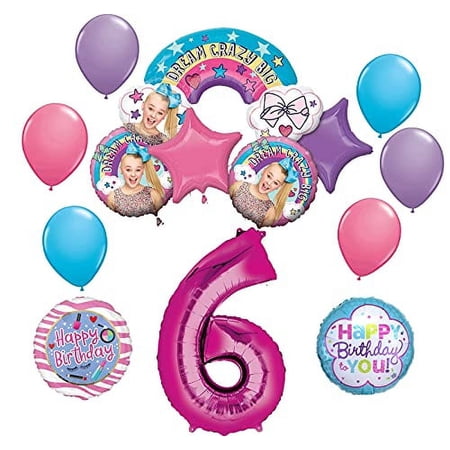 JoJo Siwa Party Supplies 6th Birthday Dream Crazy Big Balloon Bouquet Decorations