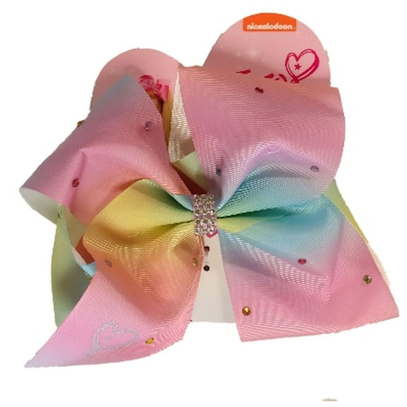 JoJo Siwa Ponytail Holder Bow (Pastel Rainbow Rhinestone)