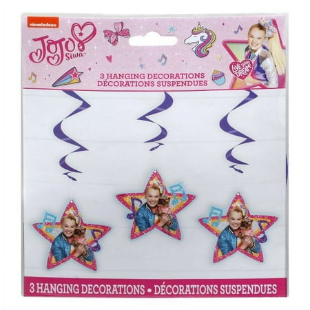 JoJo Siwa Rainbow Hanging Swirl Decorations (3pc)