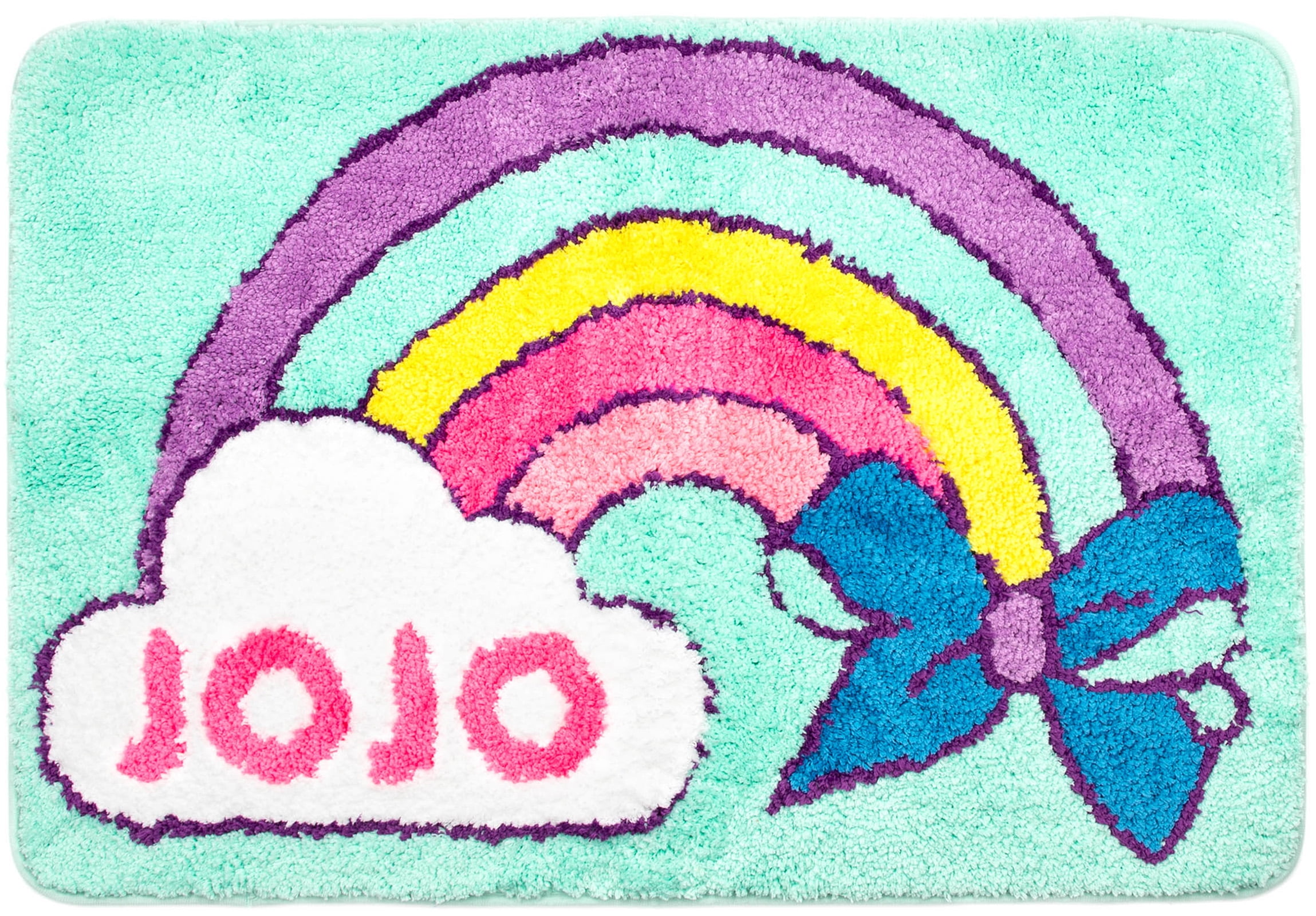 JoJo Siwa Decor Mat 20"x30" Retro Rainbow Tufted Bath Rug, 100