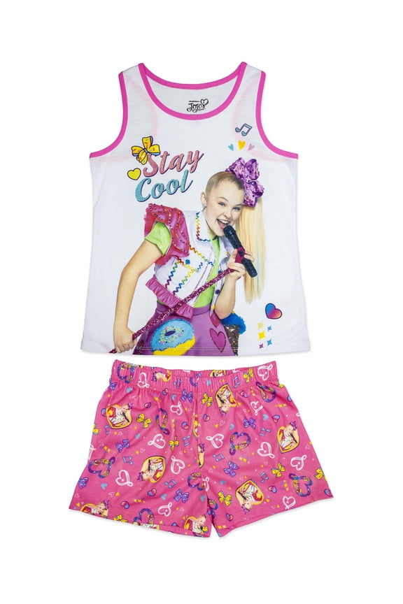 Sleeveless Round Neck Rainbow Unicorn Pajamas, Small