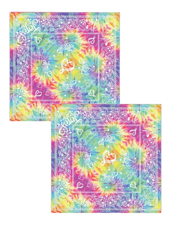 Tie-Dye Bandanas 22" x 22" Face Covers Hearts 2 Piece Set