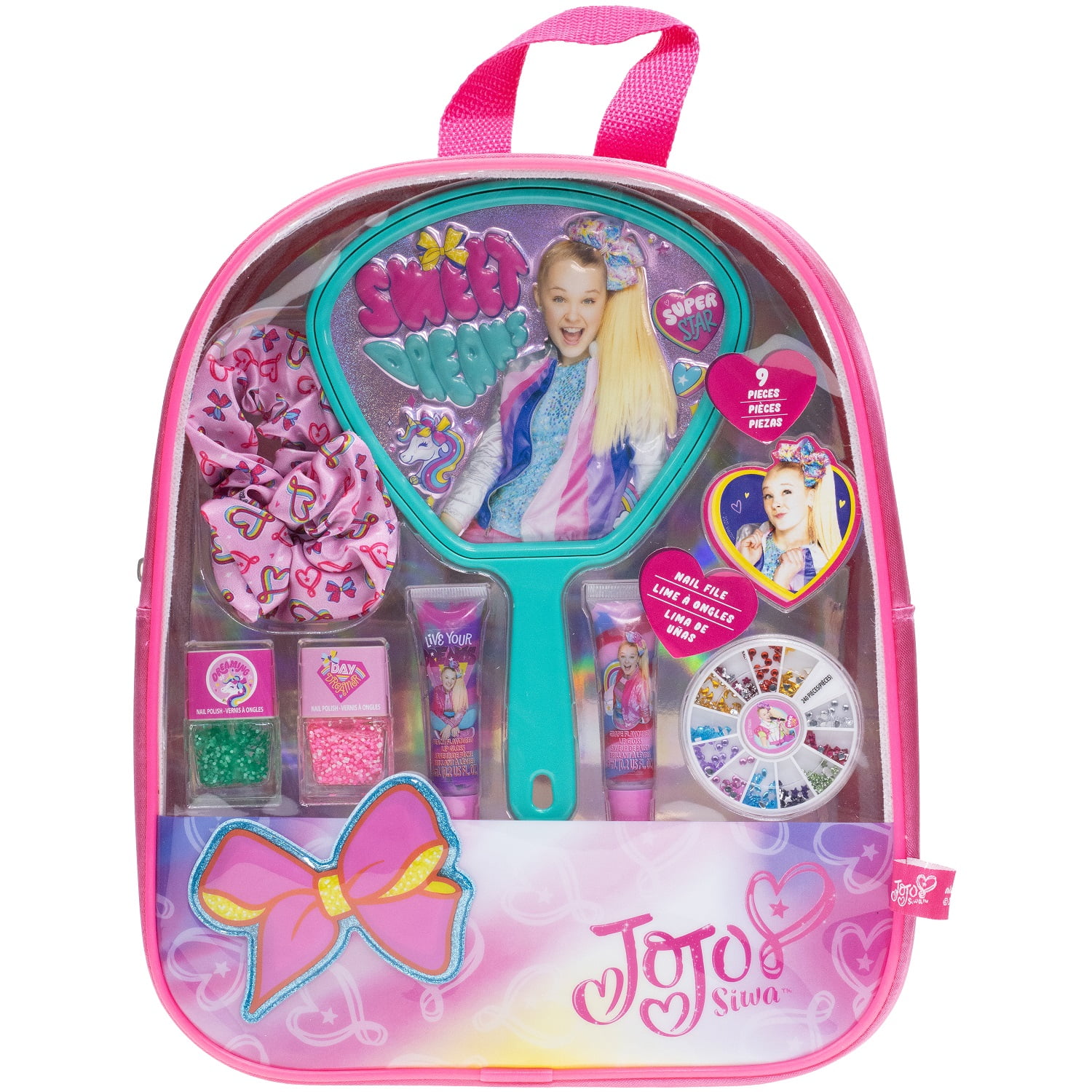 JoJo Siwa - Townley Girl Backpack Cosmetic Makeup Set Girls, Ages 3