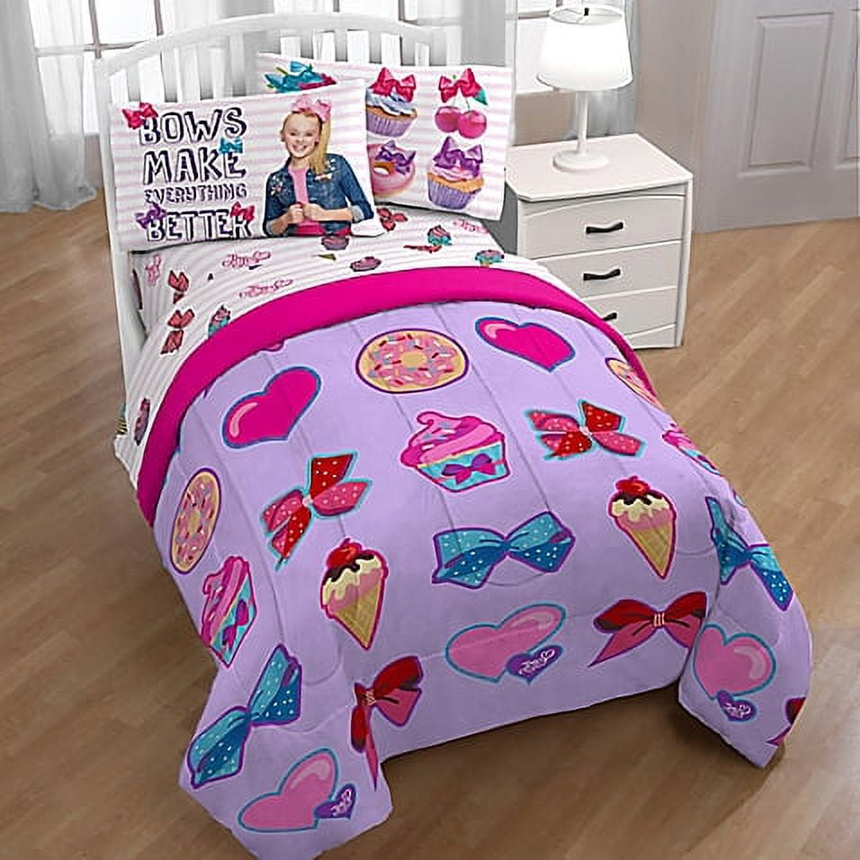 JoJo Siwa Twin Comforter & Sheet Set (4 Piece Bed in A Bag)