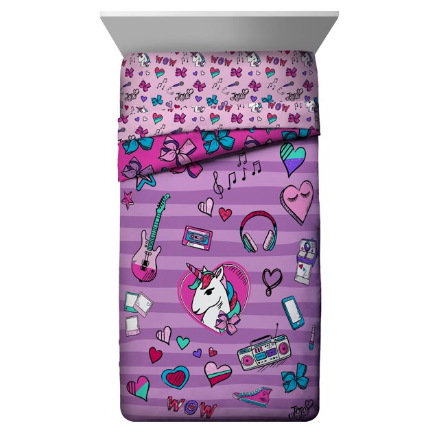 JoJo Siwa Twin/Full Reversible Comforter and Sham Set, Kid's Bedding