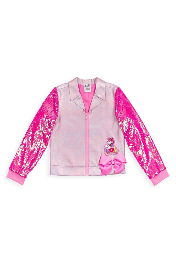 Unicorn Little Girls Sequin Zip Up Jacket Toddler to Big Kid