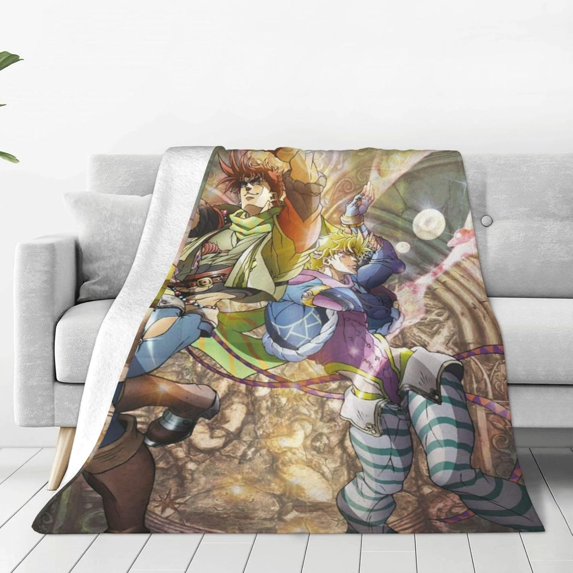 JoJo''s Bizar#re Adven-ture Fleece Blanket Soft Cozy Throw Blanket 40x50, Lightweight Fuzzy Comfy Flannel Blanket Warm Plush Throw Blankets for Couch, Sofa, Bed