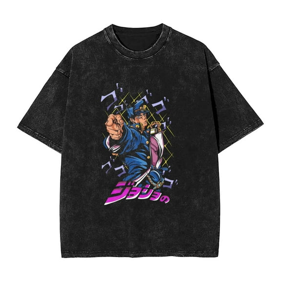 JoJo's Bizarre Adventure (2) Men's Cotton Summer T-Shirts Vintage Tee Loose Fit Short Sleeve Casual Tshirts for Men Women