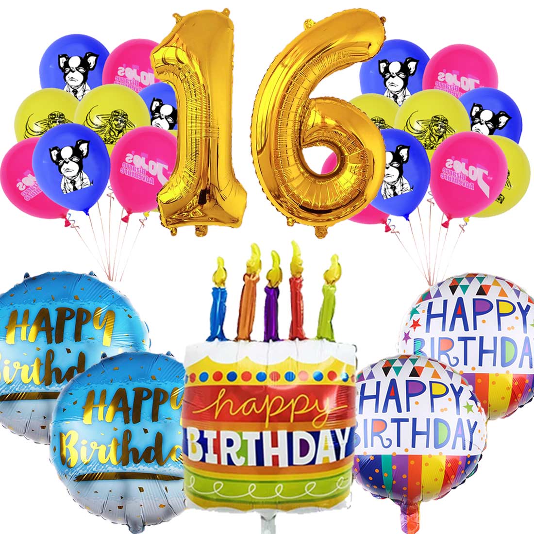 JoJo's Bizarre Adventure Balloons Party Supplies 16th Big Number ...