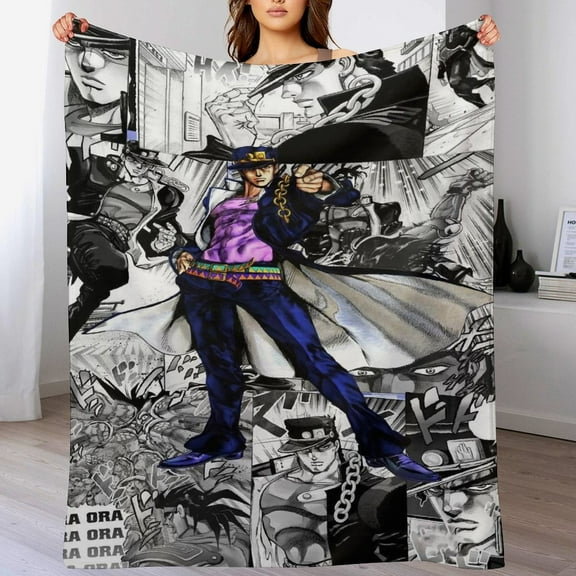 JoJo's Bizarre Adventure Blanket Cute Soft Lightweight Fuzzy Plush Throw Blankets Cozy Flannel Blankets for Sofa Couch Travel Home Bedroom Decor Gifts 30"x40"