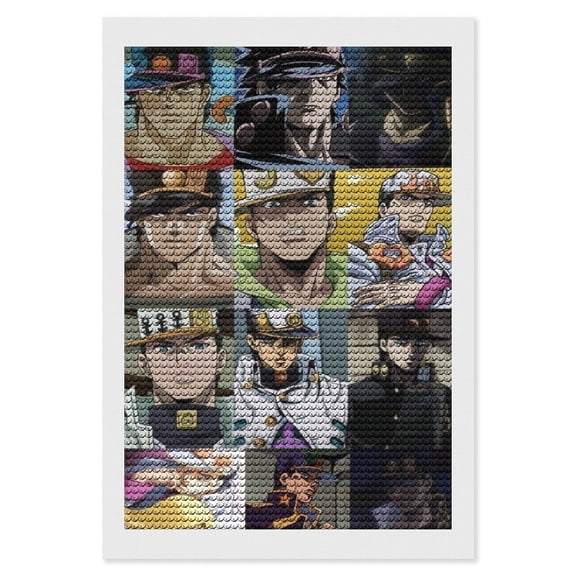 JoJo's Bizarre Adventure Diamond Art Painting Kits, Cartoon Gem Dots Painting for Kids Adults, Arts Crafts DIY Paint Supplies for Gift Home Wall Decor 8"x12"