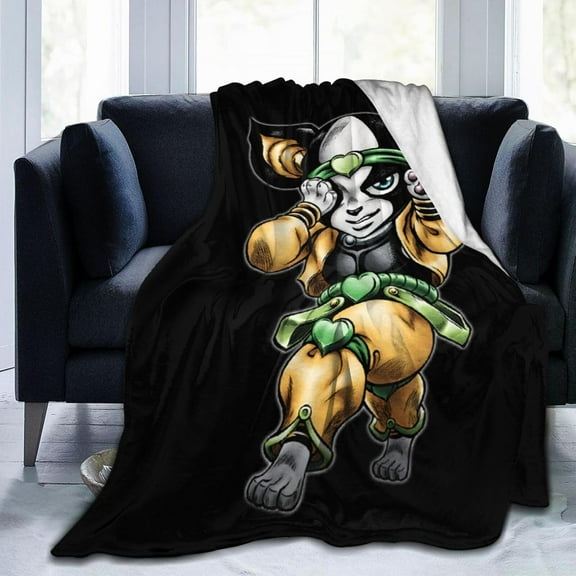 JoJo's Bizarre Adventure Flannel Warm Soft Plush on The Sofa Bed Blanket Suitable for Air Conditioning Blanket Nap Blanket 50"x40"