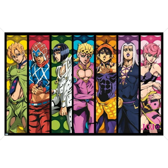 JoJo's Bizarre Adventure - Group Wall Poster, 22.375" x 34", Framed
