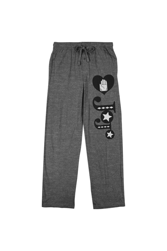 JoJo's Bizarre Adventure JoJo Star Men's Heather Gray Drawstring Sleep Pajama Pants-XL