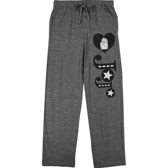 JoJo's Bizarre Adventure JoJo Star Men's Heather Gray Drawstring Sleep Pajama Pants-XXL