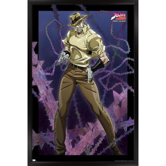 JoJo's Bizarre Adventure - Joseph and Hermit Purple Wall Poster, 14.725" x 22.375" Framed
