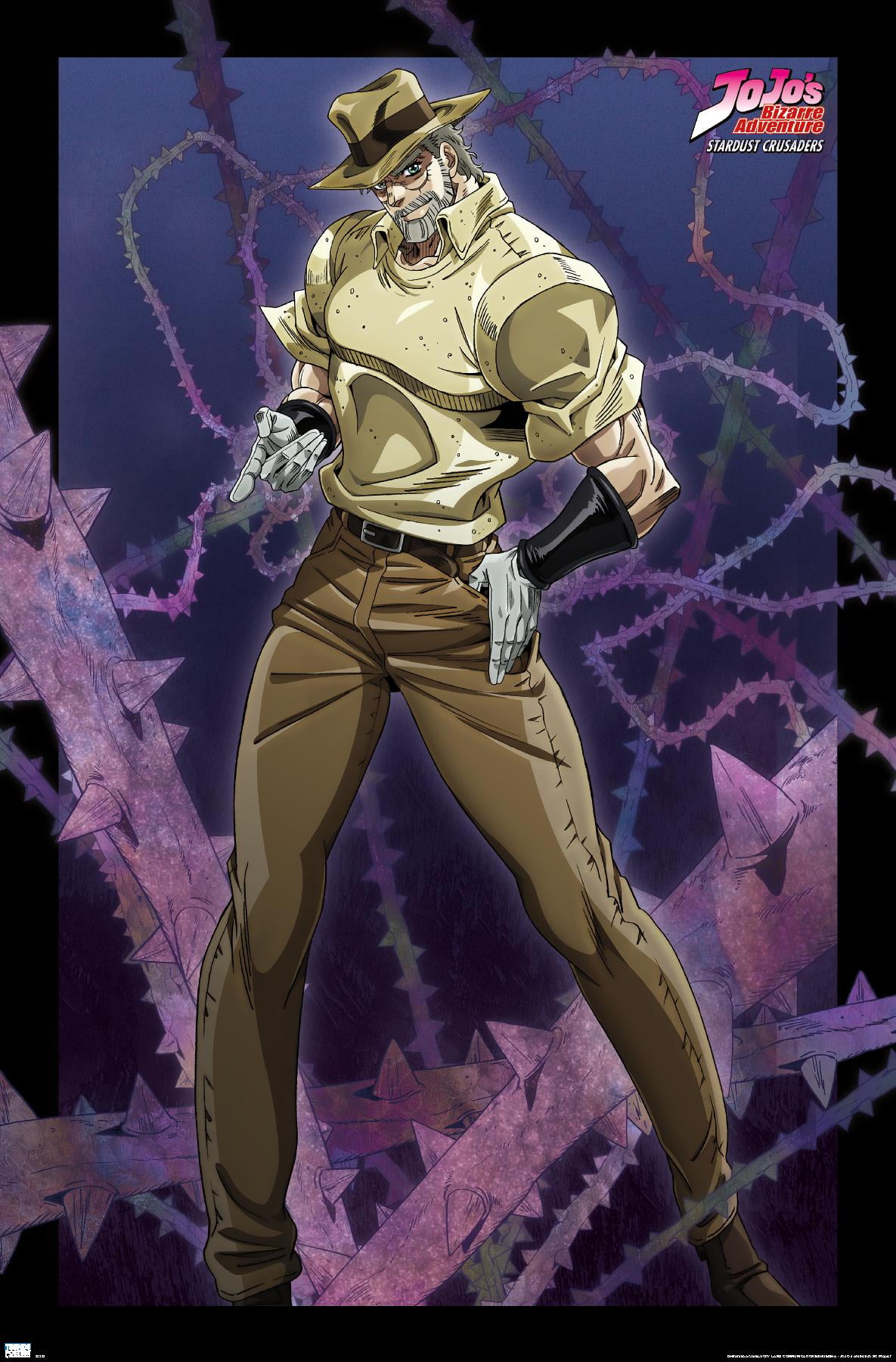 JoJos Bizarre Adventure - Joseph and Hermit Purple Wall Poster,