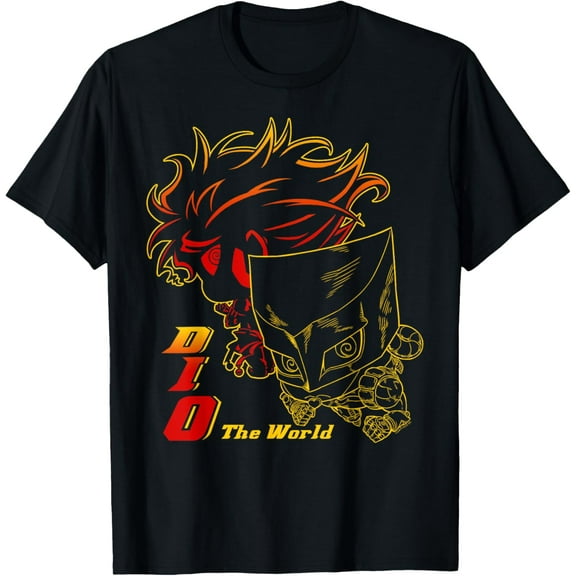JoJo's Bizarre Adventure Part 3 DIO & The World Chibi Anime T-Shirt Short Sleeve Crew Neck Soft Fitted Tees T-Shirt