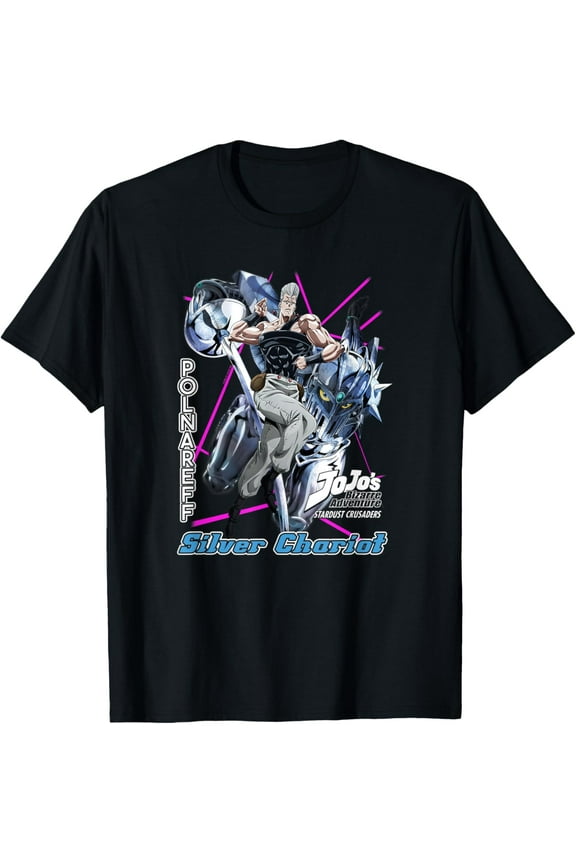 JoJo's Bizarre Adventure Polnareff Silver Chariot Anime T-Shirt Short Sleeve Crew Neck Soft Fitted Tees T-Shirt