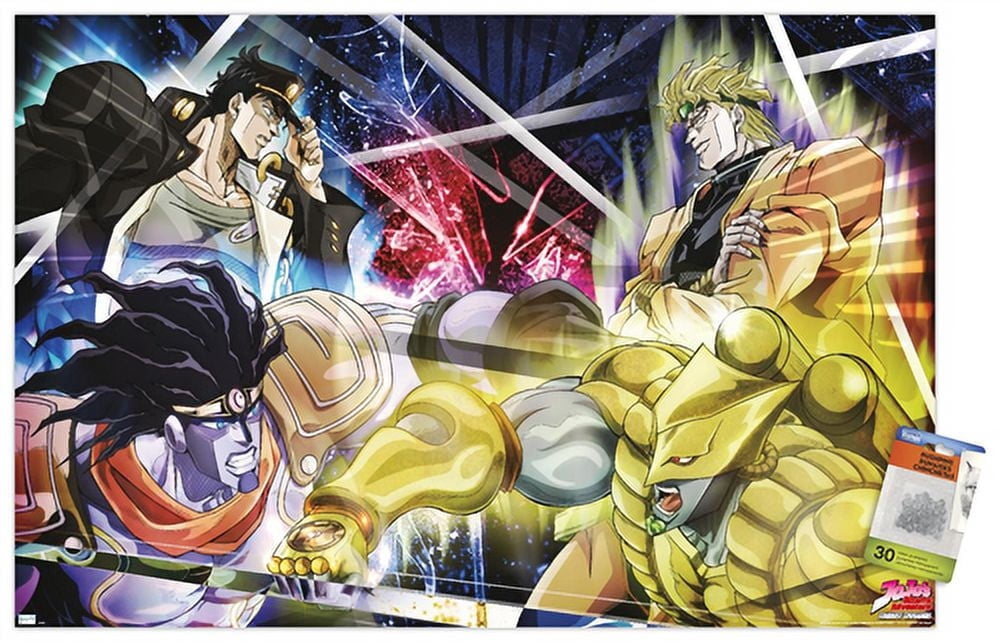 JoJo's Bizarre Adventure - Season 2 Key Art Wall Poster with Push