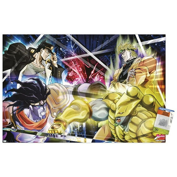 JoJo's Bizarre Adventure - Season 2 Key Art Wall Poster with Push Pins, 22.375" x 34"