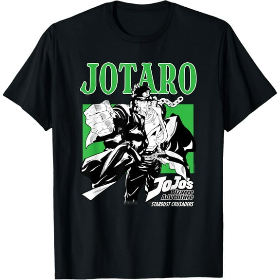 JoJo's Bizarre Adventure Stardust Crusaders Jotaro Anime T-Shirt Short Sleeve Crew Neck Soft Fitted Tees T-Shirt