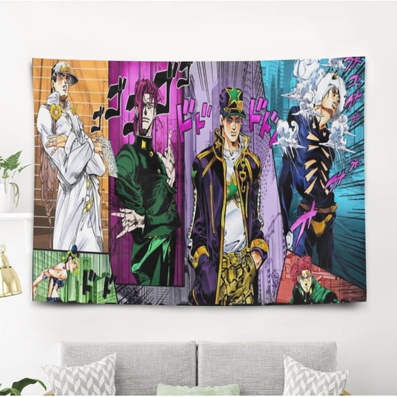 JoJo's Bizarre Adventure Tapestry Backdrop Background Poster Gift for Bedroom for Room Bedroom Girls Fans Background Banner Party Birthday Supplies Decor 59"39"