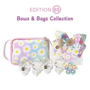 JoJo's Bow Club Women's Unique Jojo Siwa Accessory Bag with Hair Bows, White, 7 Piece