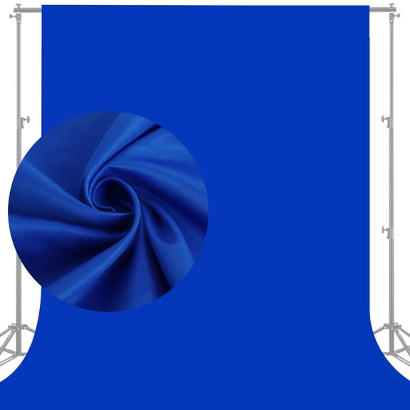 JoJocom 10X7 FT Royal Blue Screen Backdrop for Photography, Chromakey Blue Photo Background Curtain Seamless for Video Meeting Photoshoot Party
