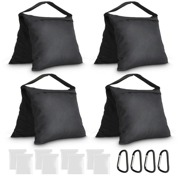 JoJocom 4 Packs Sandbags JoJocom 4 Packs Sandbags Weight Bags for Light Stand Photography Video Equipment, Heavy Duty Saddlebag for Backdrop Stand, Photo Tripod, Canopy, Pop up Tent, Umbrella Base, F
