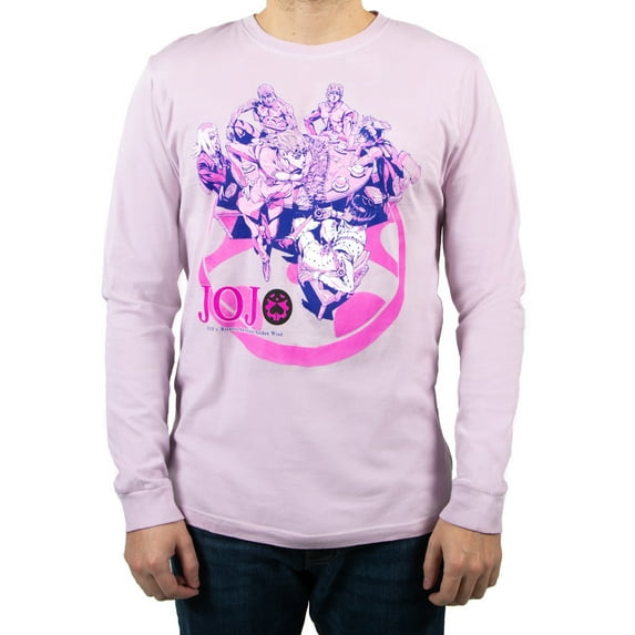 JoJos Bizarre Adventures Manga Mens Purple Long Sleeve Shirt-L