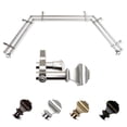 thumbnail image 1 of Joachim 13/16" Double Bay Window curtain rod Adjustable 20"-36", 38"-72" - Satin Nickel,(ABay-82-5D), 1 of 4