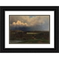 thumbnail image 1 of Joachim Frich 24x18 Black Ornate Framed Double Matted Museum Art Print Titled: Landscape with Stormy Sky (1855), 1 of 5