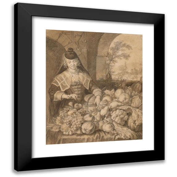Joachim Von Sandrart 12x14 Black Modern Framed Museum Art Print Titled - Personification of September (1644)