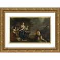 thumbnail image 1 of Joachim Von Sandrart 18x13 Gold Ornate Wood Frame and Double Matted Museum Art Print Titled - Odysseus and Nausicaa (C. 1630 - C. 1688), 1 of 4