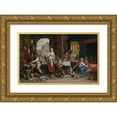 thumbnail image 1 of Joachim Wtewael 18x13 Gold Ornate Wood Frame and Double Matted Museum Art Print Titled - Kitchen Interior with the Parable of the Great Supper (1605), 1 of 4