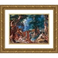thumbnail image 1 of Joachim Wtewael 18x15 Gold Ornate Wood Frame and Double Matted Museum Art Print Titled - The Golden Age (1605), 1 of 4