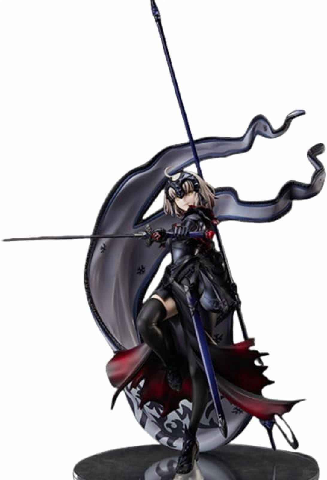 Joan of Arc Figure Long Gun Fighting Joan of Arc Anime Figures 24cm/9.4inch Handmade PVC Cartoon Manga Game Character Model Decoration Craft Gift (Black)