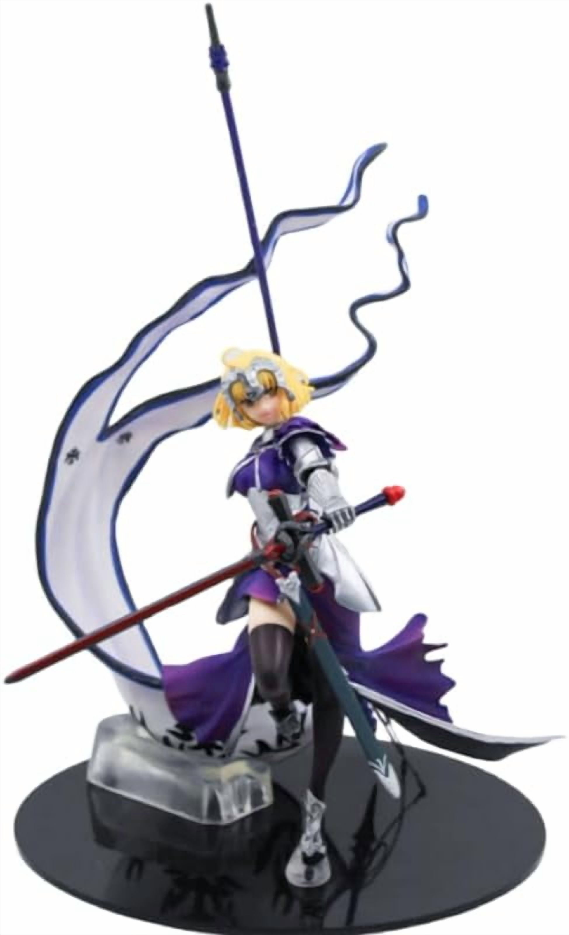 Joan of Arc Figure Long Gun Fighting Joan of Arc Anime Figures 24cm/9.4inch Handmade PVC Cartoon Manga Game Character Model Decoration Craft Gift (Purple)