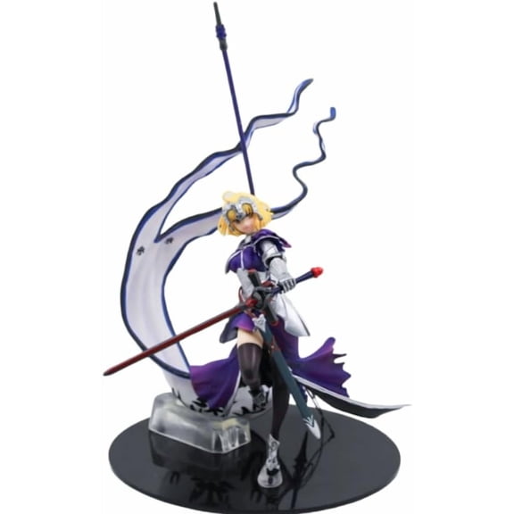 Joan of Arc Figure Long Gun Fighting Joan of Arc Anime Figures 24cm/9.4inch Handmade PVC Cartoon Manga Game Character Model Decoration Craft Gift (Purple)