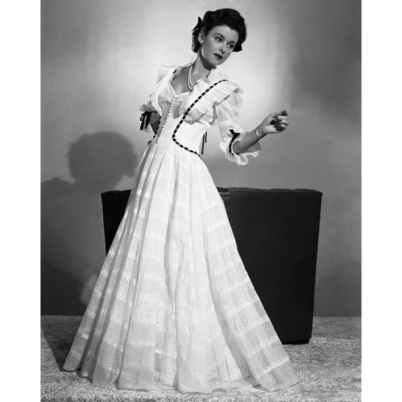 Joan Bennett Young Pretty Pose In Flowing Glamour Outfit Short Hair 24x36 Classic Hollywood Poster