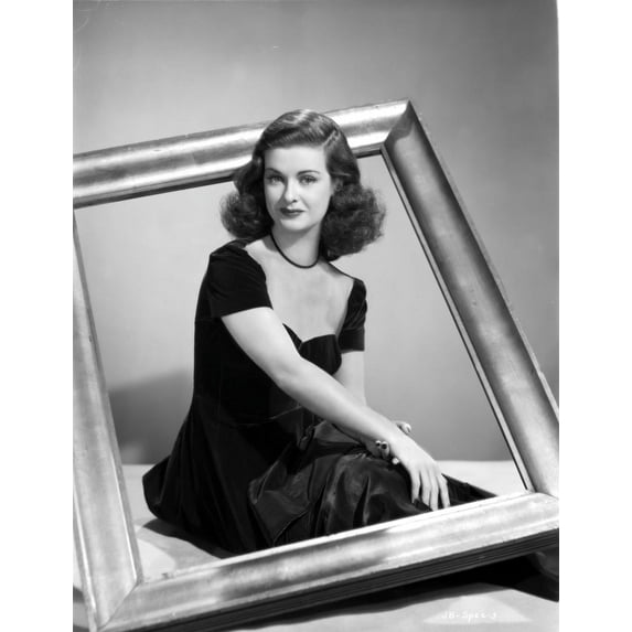 Joan Bennett sitting Pose with a Frame Portrait Photo Print (24 x 30)