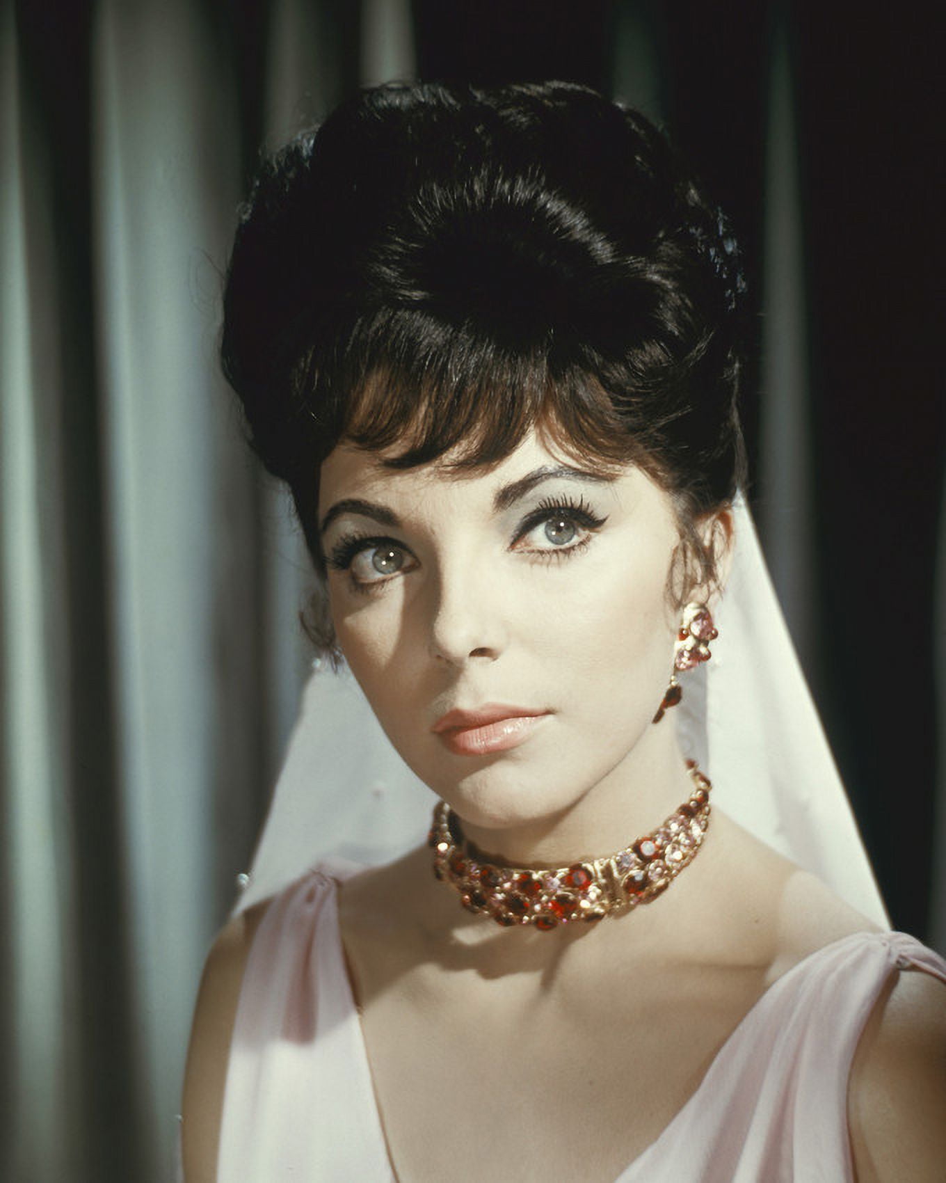 Joan Collins Gorgeous Head Portrait Veil Necklace Hair Up 24X36 Classic ...