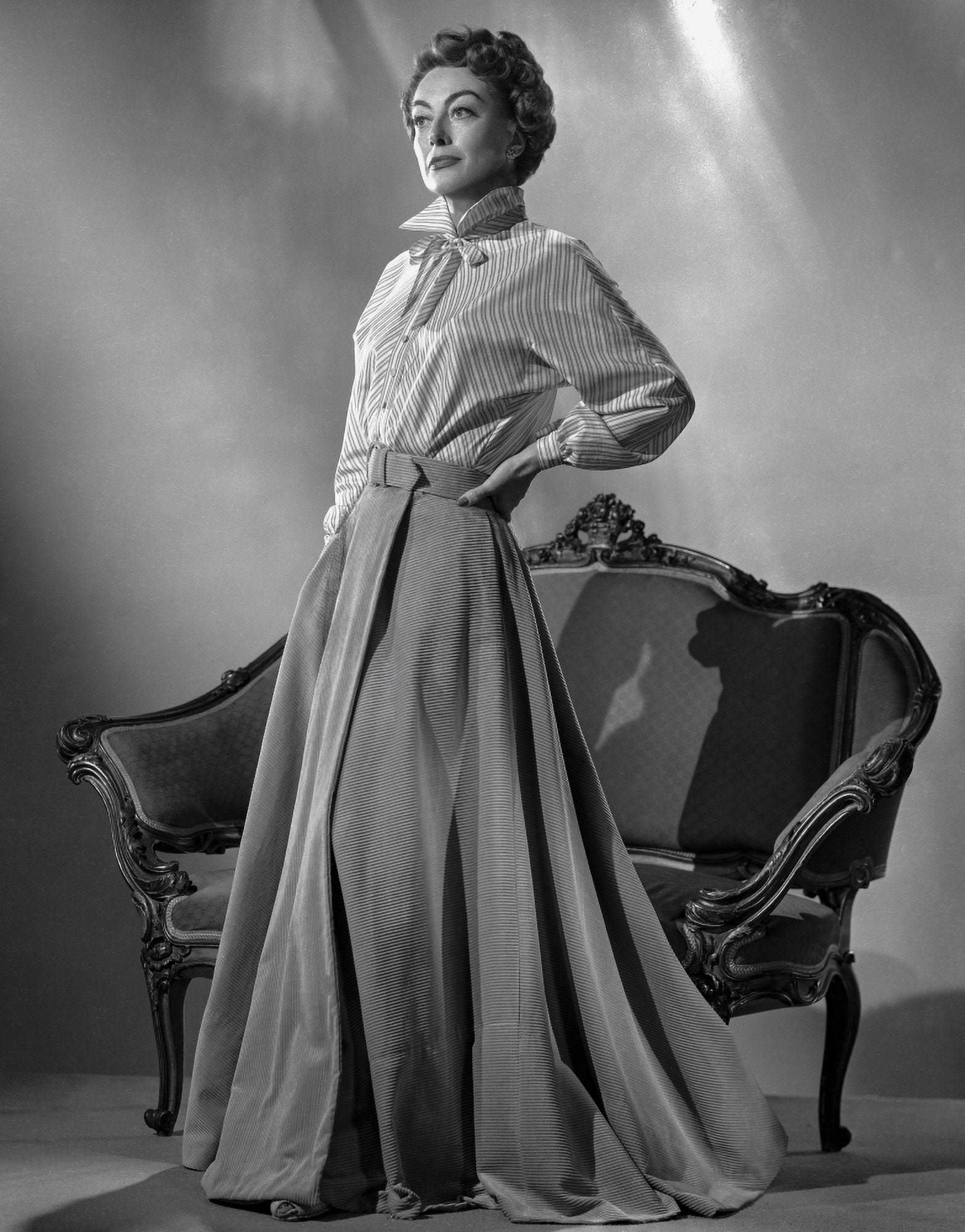 Joan Crawford wearing a Long Wrap Dress in a Classic Portrait Photo ...